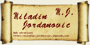 Miladin Jordanović vizit kartica